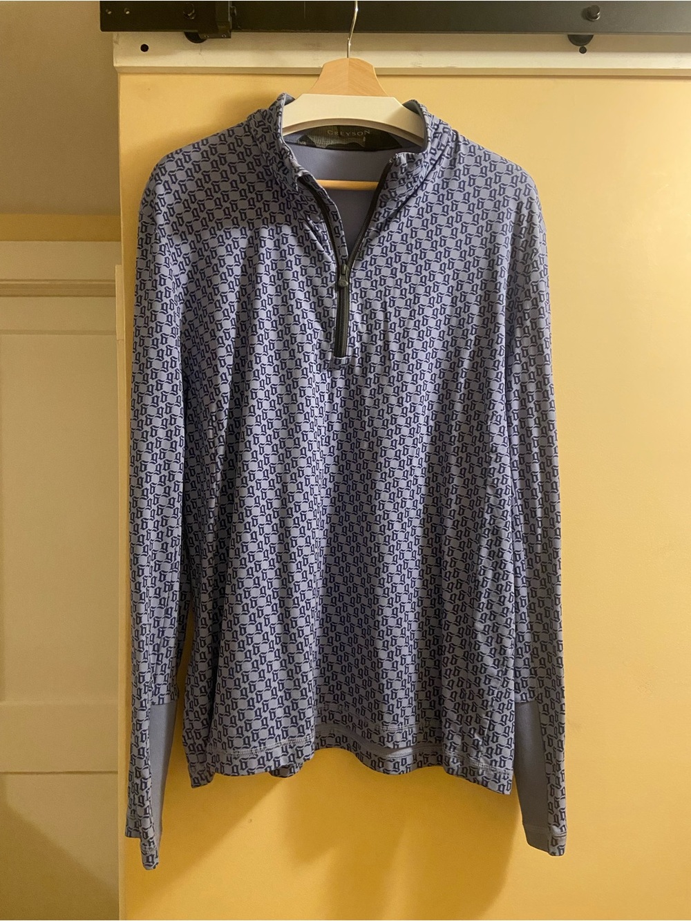 Greyson Blue Patterned Quarter-Zip Athletic Pullover